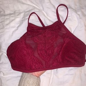 Maroon bathing suit top